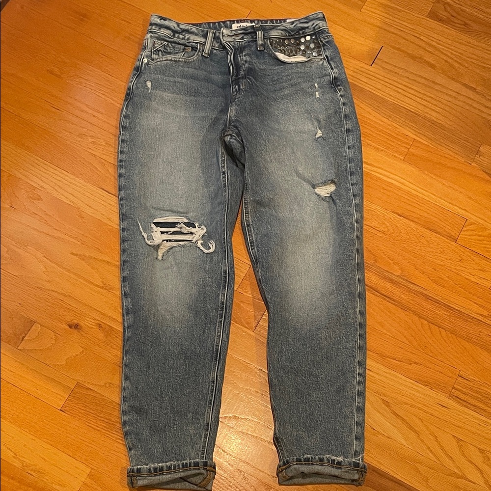 Edgely Denim cropped High-Rise Jeans